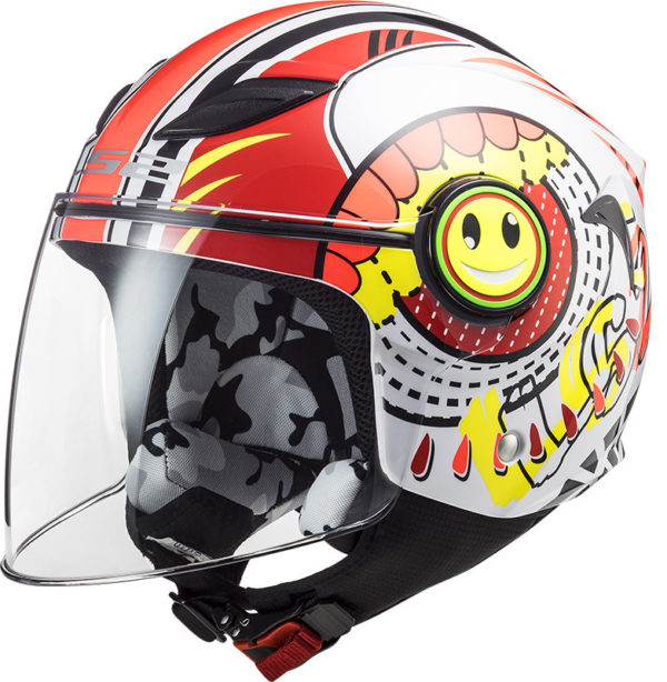 Casco jet bambino Ls2 OF602 Funny Sluch Rosso Bianco