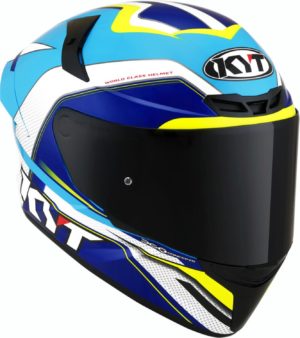 Casco moto integrale Kyt TT-Course Grand Prix Bianco Blu