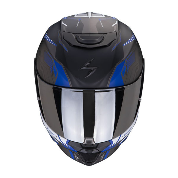 Casco moto integrale Scorpion Exo-391 Haut Nero Argento Blu