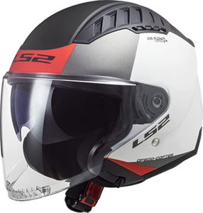 Casco moto jet Ls2 Copter Urbane Bianco Rosso Opaco