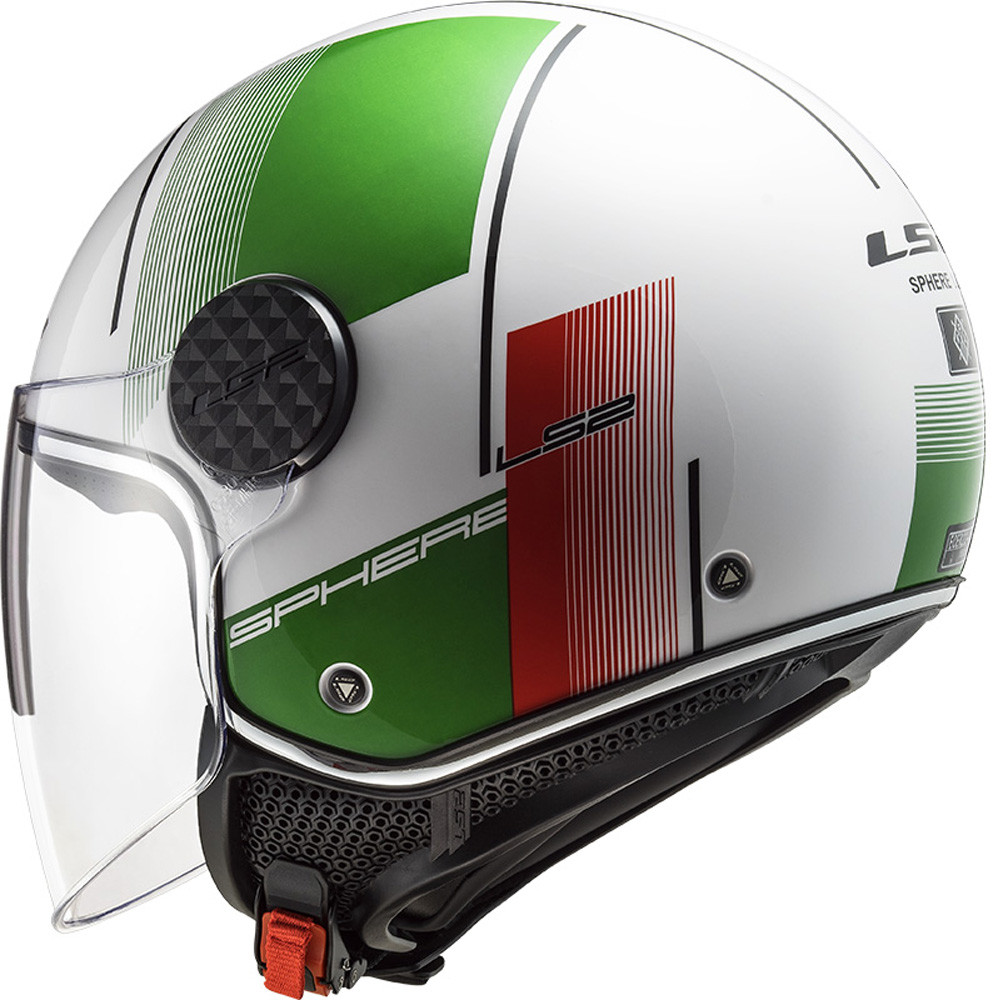 Casco jet Ls2 Sphere Lux Firm Italia Bianco Verde Rosso
