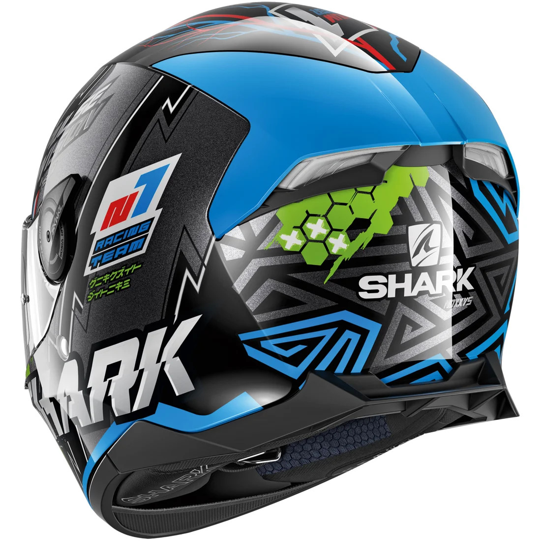 Casco moto integrale Shark Skwal 2.2 Noxxys Mat Nero Blu Verde