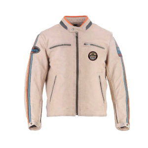 Giacca moto in pelle Helstons Ace 10 anni Beige