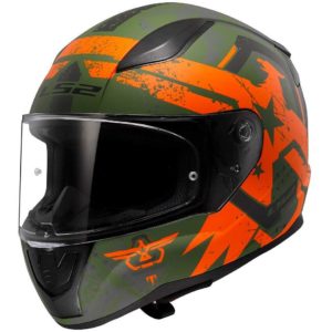 Casco moto integrale LS2 FF353 Rapid 2 Thunderbirds Arancio Opaco