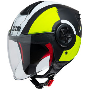 Casco jet moto Ixs 851 Nero Opaco Giallo Fluo