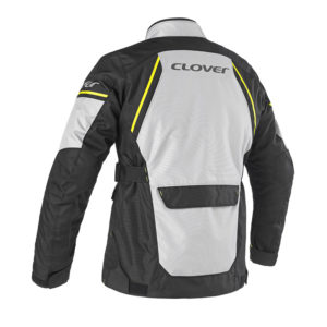 Giacca moto Clover Storm 4 Wp Grigio Giallo Fluo