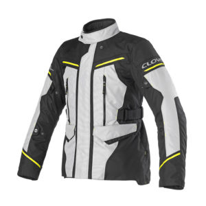 Giacca moto Clover Storm 4 Wp Grigio Giallo Fluo