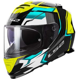 Casco moto integrale Ls2 Storm 2 Tracker Nero Giallo Fluo