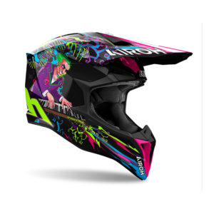 Casco cross Airoh Wraaap Music Lucido