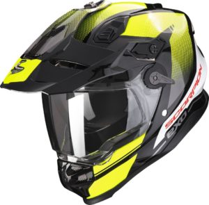 Casco moto touring Scorpion ADF 9000 Air Trail In Fibra Giallo Neon