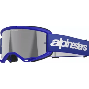 Maschera cross Alpinestars Vision 3 Wordmark Blu Argento