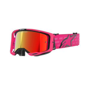 Maschera cross Alpinestars Vision 8 Corp Rosa Specchiata Rosso