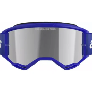 Maschera cross Alpinestars Vision 3 Wordmark Blu Argento