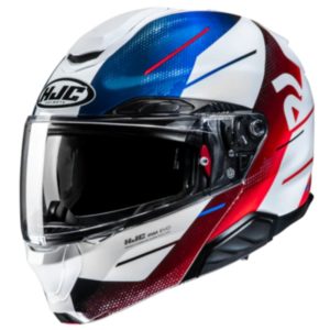 Casco moto modulare Hjc Rpha 91 Blat Bianco Rosso Blu