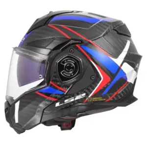 Casco moto modulare Ls2 Advant X Carbon Future II Bianco Blu