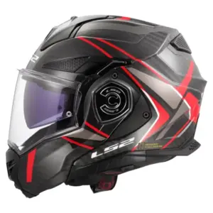 Casco moto modulare Ls2 Advant X Carbon Future II Rosso