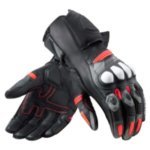 Guanti moto racing Revit League 2 Nero Rosso Neon