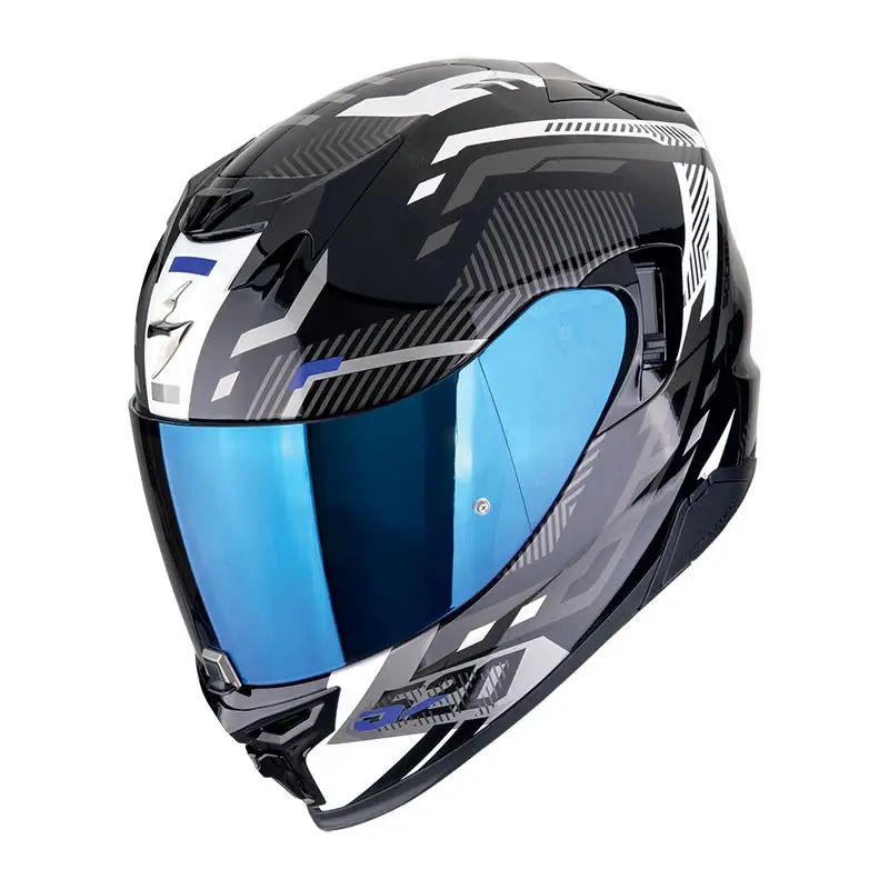 Casco moto integrale Scorpion Exo 520 Evo Air Ranka Nero Bianco Blu