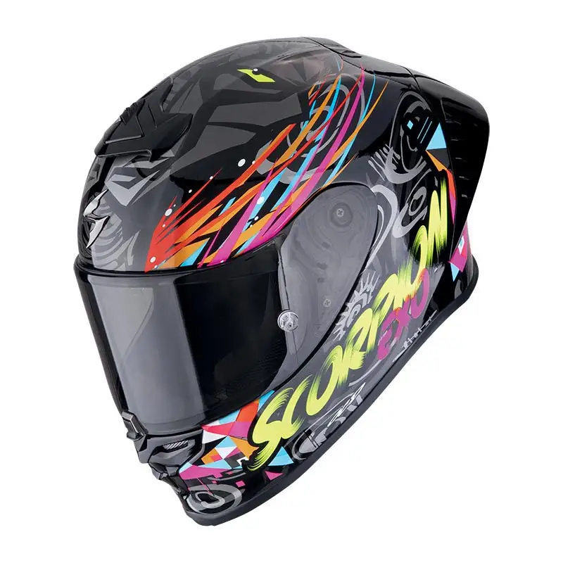 Casco moto integrale Scorpion Exo R1 Evo II Air Savage Blu Rosa