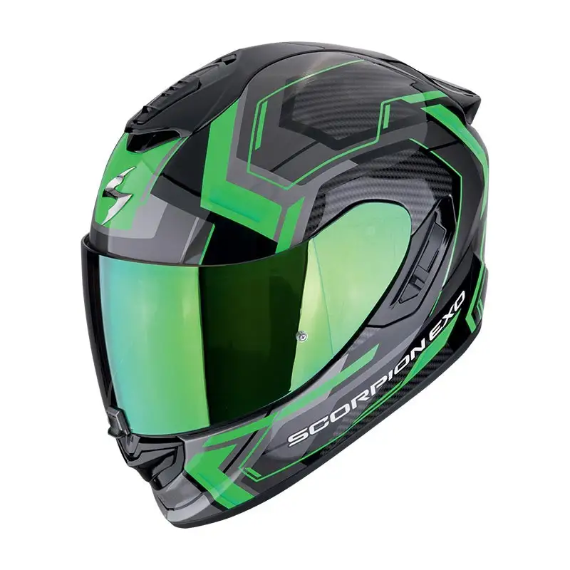 Casco moto integrale Scorpion Exo-1400 Evo II Air Linart Nero Verde