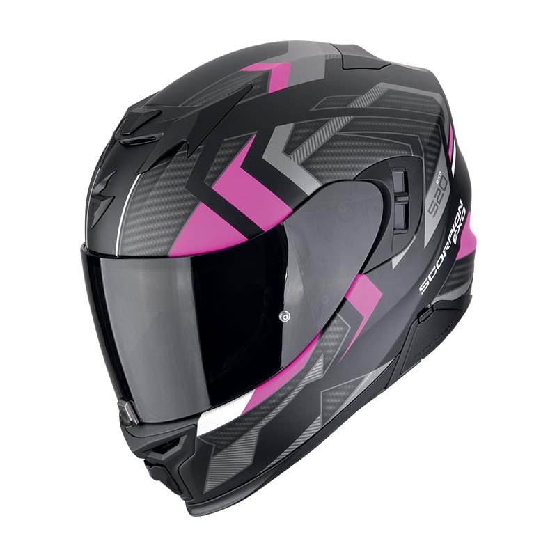 Casco integrale Scorpion Exo 520 Evo Air Sensus Nero Opaco Rosa