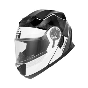 Casco moto modulare Acerbis Serel 22.06 Nero Bianco Lucido