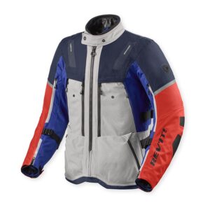 Giacca moto touring Revit Sand 5 H2O Argento Blu