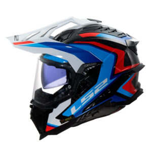 Casco moto integrale Ls2 Explorer Carbon Frontier 2 Blu Rosso