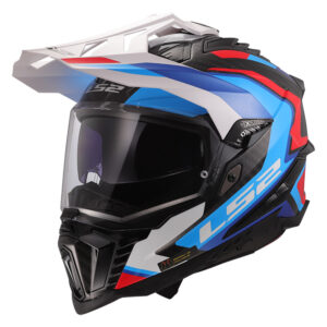 Casco moto integrale Ls2 Explorer Carbon Frontier 2 Blu Rosso
