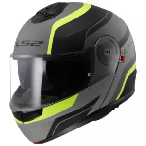 Casco moto modulare Ls2 Strobe II Monza Nero Opaco Giallo Fluo
