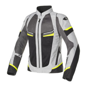 Giacca moto estiva donna Clover Airjet 5 Lady Grigio Chiaro Giallo
