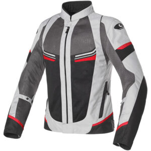Giacca moto estiva Clover Airjet 5 Grigio Chiaro Rosso