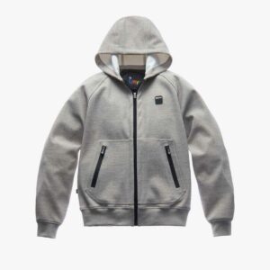 Giacca moto felpa uomo Blauer Easy Man Hoody Grigio Patch Rosso