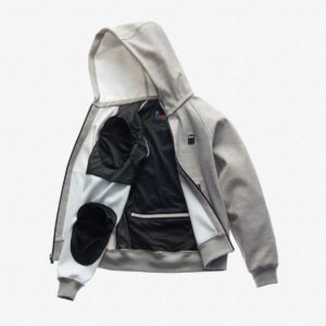 Giacca moto felpa uomo Blauer Easy Man Hoody Grigio Patch Rosso