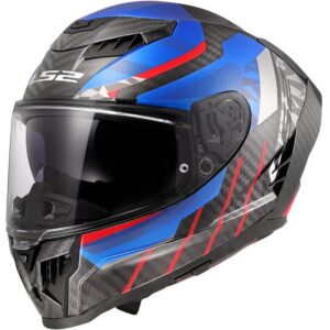 Casco moto integrale Ls2 Dragon FF807 Trax Blu Rosso
