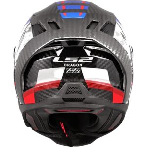 Casco moto integrale Ls2 Dragon FF807 Trax Blu Rosso