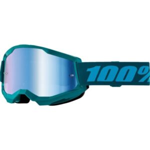 Maschera cross enduro 100% Strata 2 Stone Lente a Specchio Blu