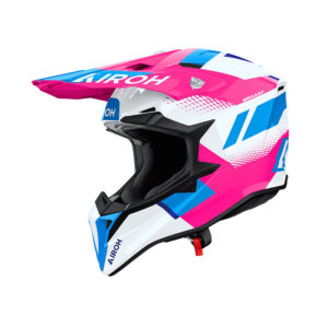Casco cross Airoh Wraaap Vision Rosa Lucido