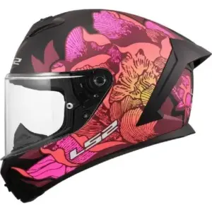 Casco moto integrale Ls2 Rapid III FF820 Poppies II Nero Rosa Opaco