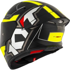 Casco moto integrale Kyt Tt-Revo Electron Nero Opaco Giallo
