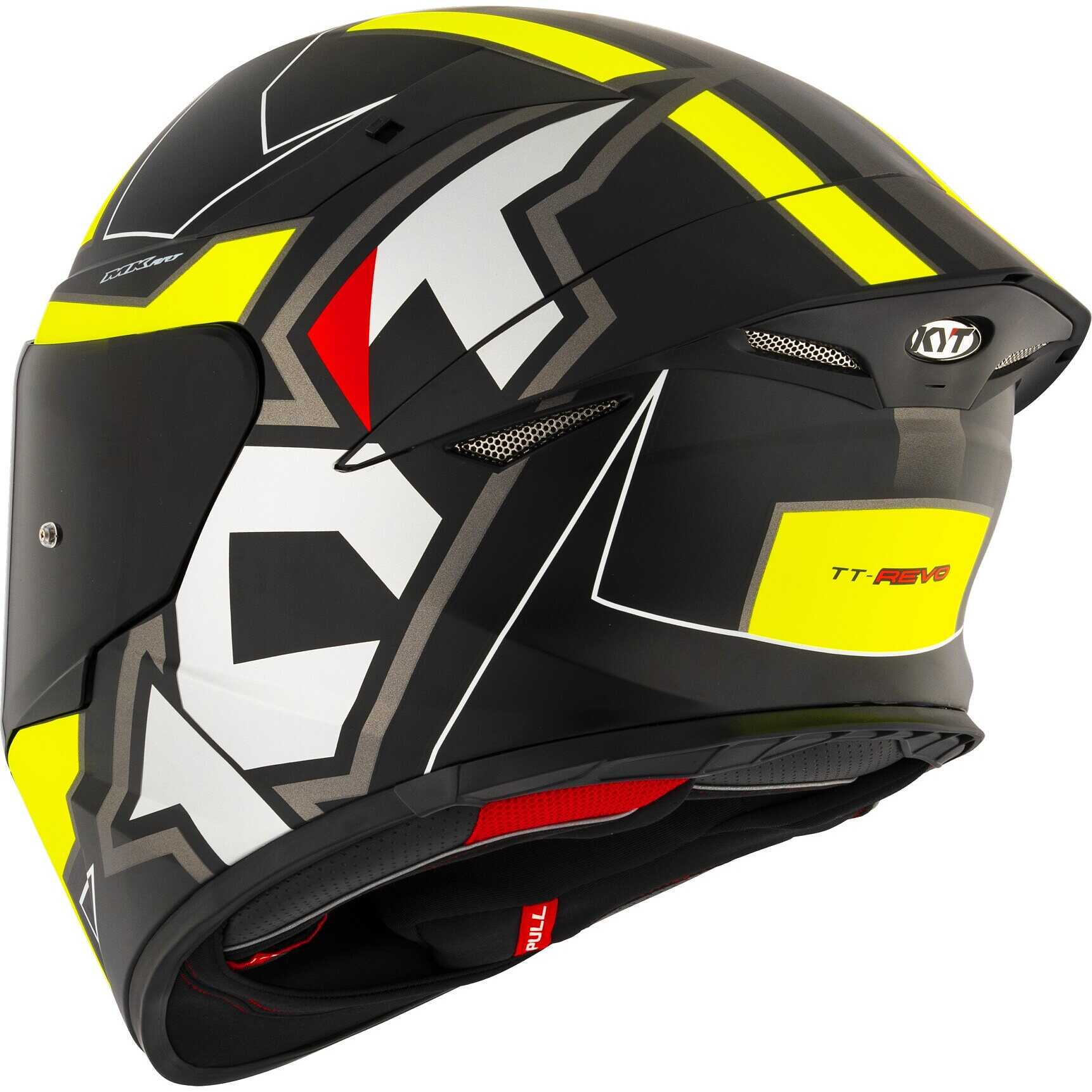 Casco moto integrale Kyt Tt-Revo Electron Nero Opaco Giallo