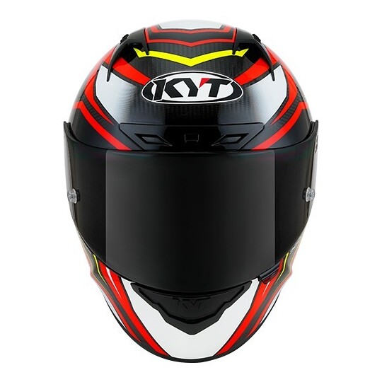 Casco moto integrale Kyt Nz-Race Carbon Stride Rosso Bianco