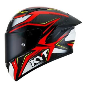 Casco moto integrale Kyt Nz-Race Carbon Stride Rosso Bianco