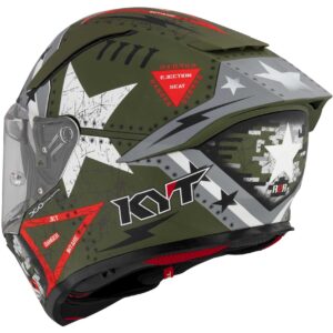 Casco moto integrale Kyt R2R Max Assault Verde Army Opaco