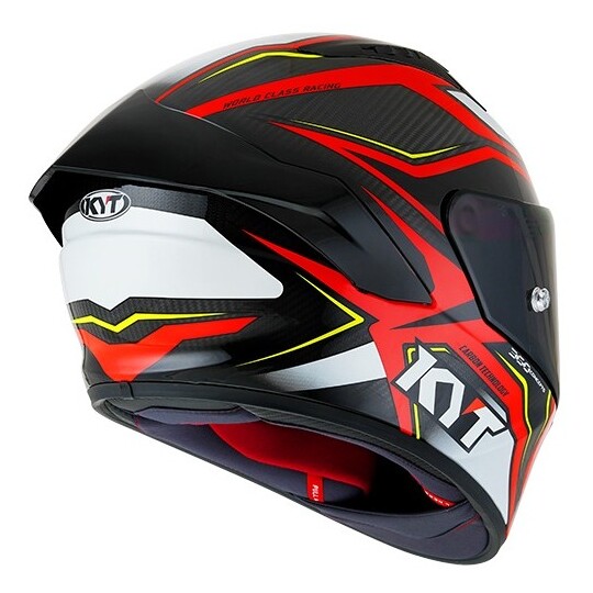 Casco moto integrale Kyt Nz-Race Carbon Stride Rosso Bianco