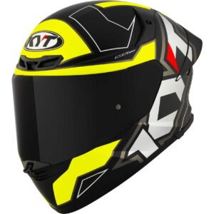 Casco moto integrale Kyt Tt-Revo Electron Nero Opaco Giallo
