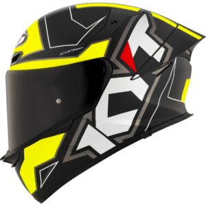 Casco moto integrale Kyt Tt-Revo Electron Nero Opaco Giallo