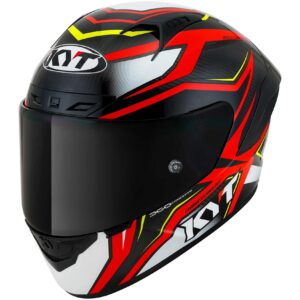 Casco moto integrale Kyt Nz-Race Carbon Stride Rosso Bianco