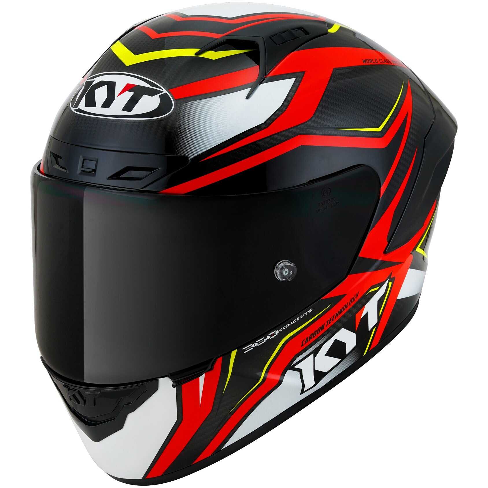 Casco moto integrale Kyt Nz-Race Carbon Stride Rosso Bianco