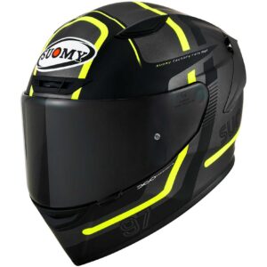 Casco moto integrale Suomy Track-1 Ninety Seven Grigio Opaco Giallo